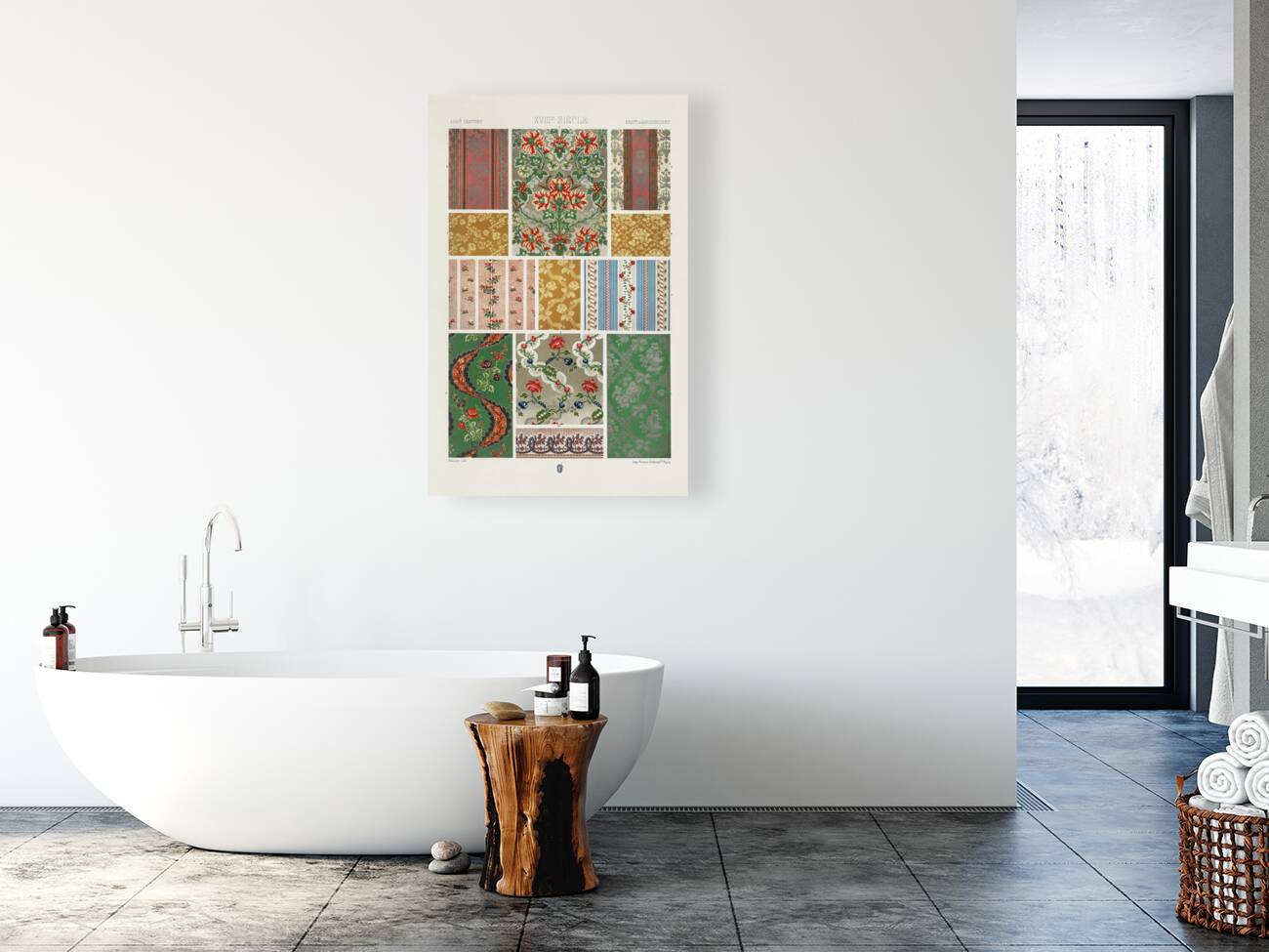 18th Century pattern. 1888 edition Lornement Polychrome by Albert Racine 1825–1893. Reproduction