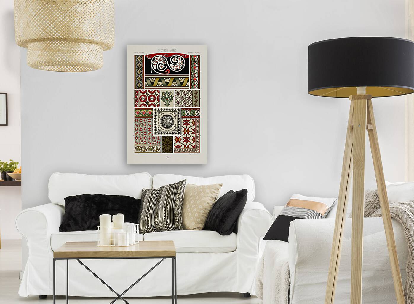 Middle-Ages pattern. 1888 edition Lornement Polychrome by Albert Racine 1825–1893. Reproduction