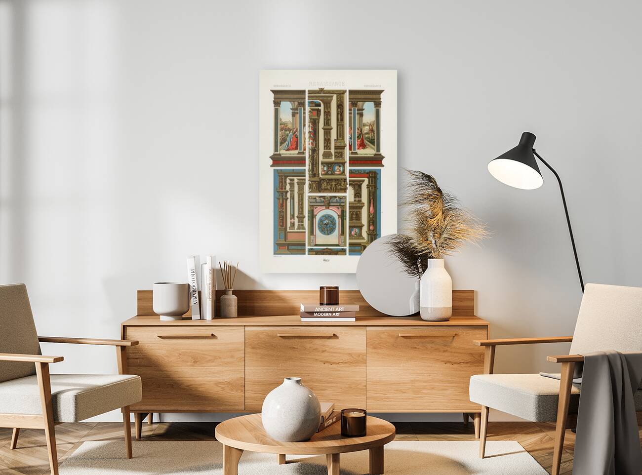 Renaissance pattern. 1888 edition Lornement Polychrome by Albert Racine 1825–1893. Reproduction