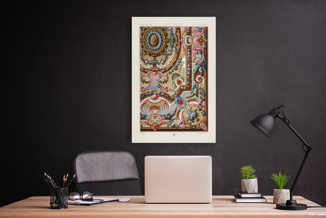 18th Century pattern. 1888 edition Lornement Polychrome by Albert Racine 1825–1893. Reproduction