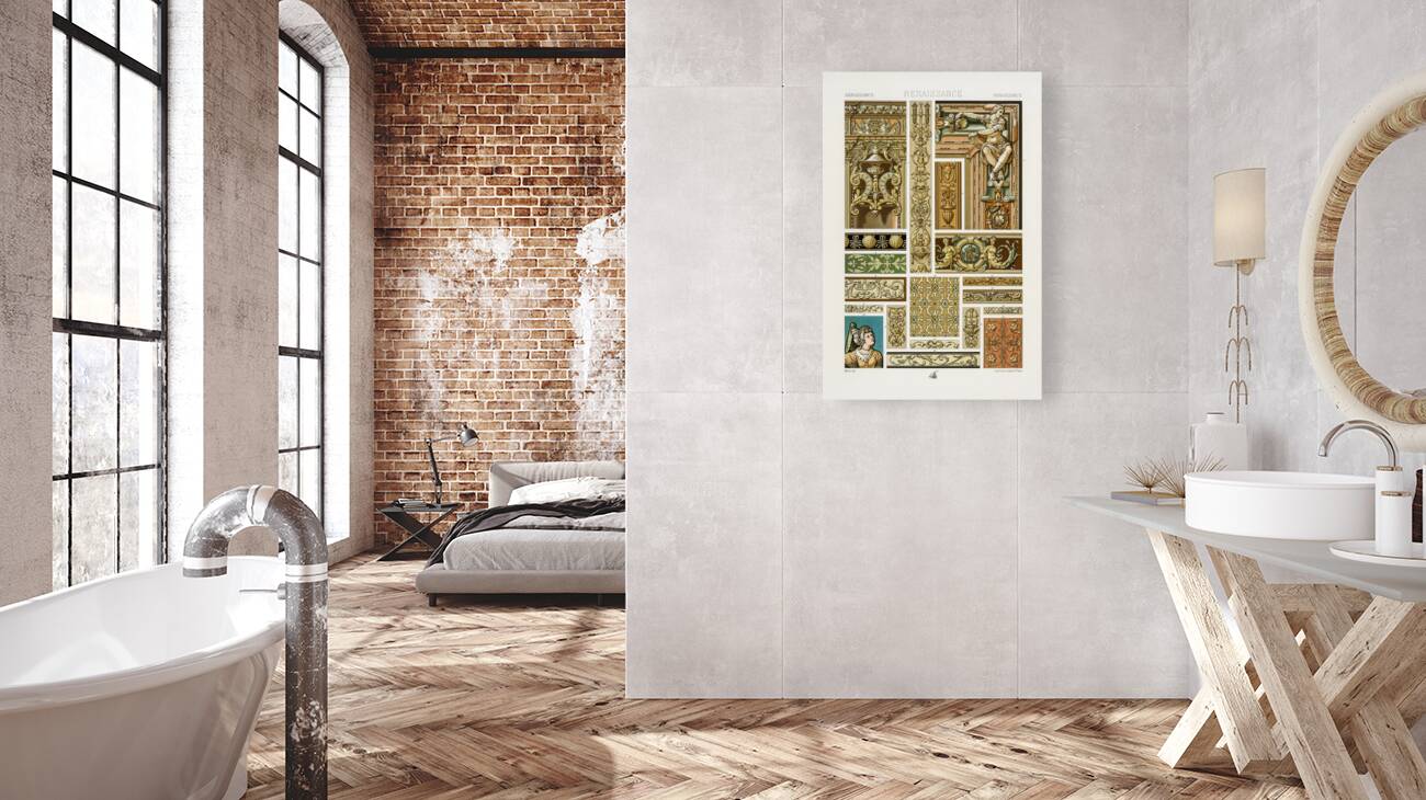 Renaissance pattern. 1888 edition Lornement Polychrome by Albert Racine 1825–1893. Reproduction