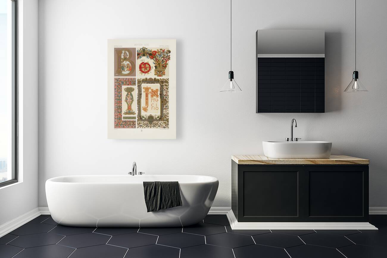 Middle-Ages pattern. 1888 edition Lornement Polychrome by Albert Racine 1825–1893. Reproduction