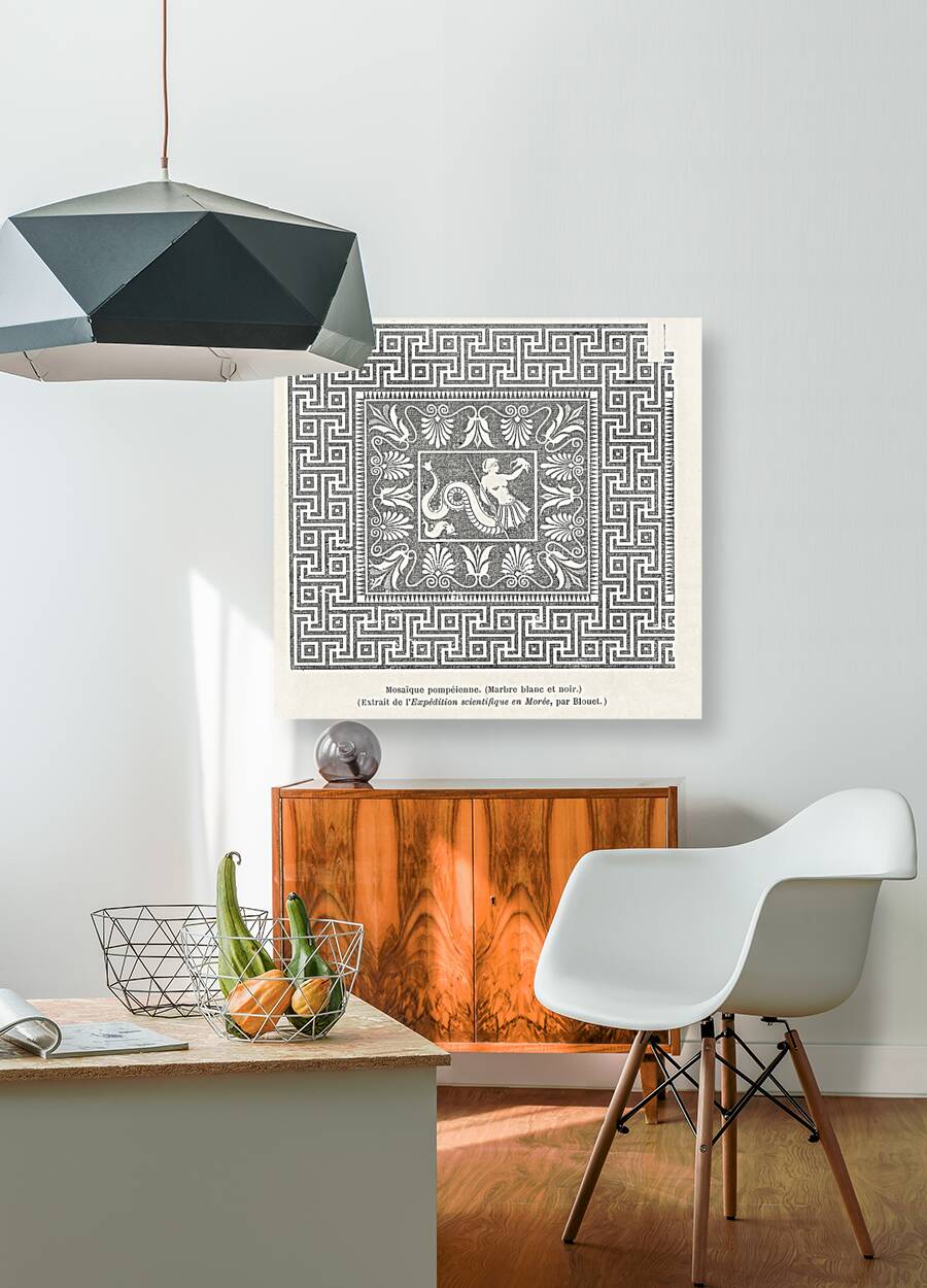 Pompeiian decorative design. 1888 edition Lornement Polychrome by Albert Racine 1825–1893. Reproduction