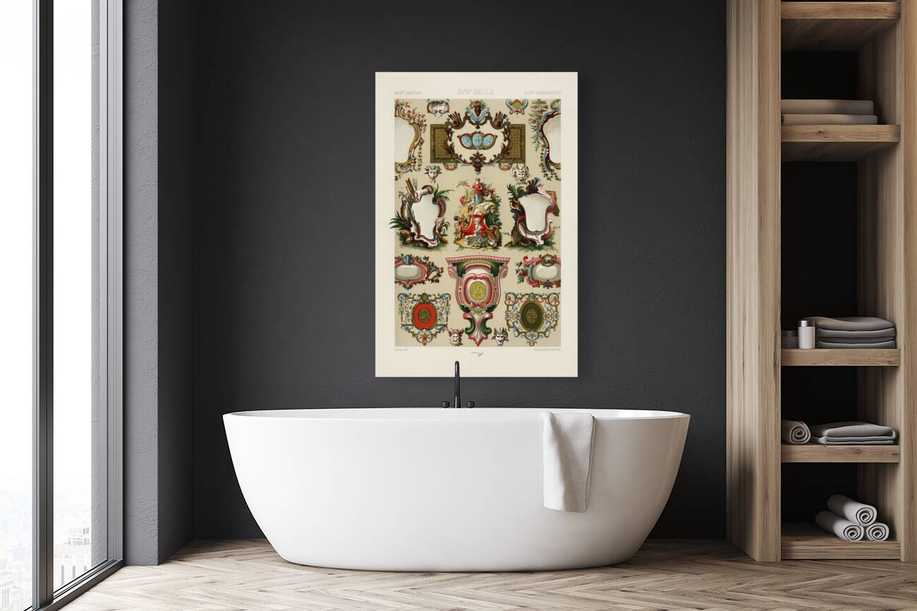 18th Century pattern. 1888 edition Lornement Polychrome by Albert Racine 1825–1893. Reproduction