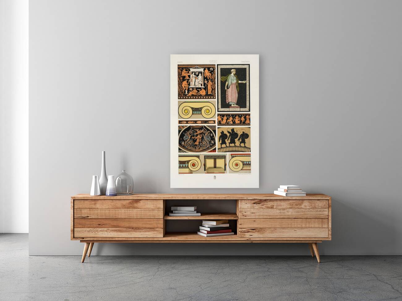 Greek pattern. 1888 edition Lornement Polychrome by Albert Racine 1825–1893. Reproduction