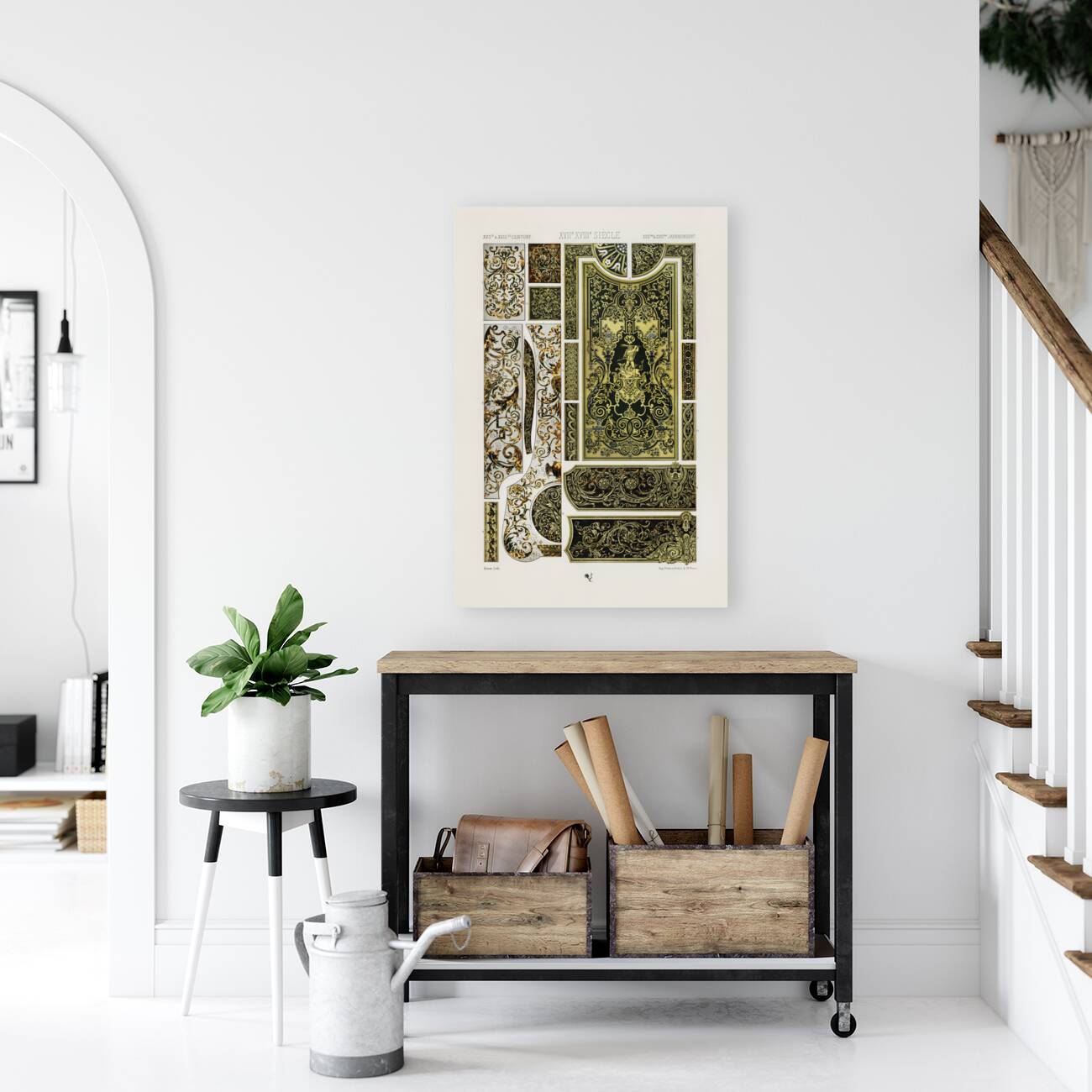 17th and 18th Century pattern. 1888 edition Lornement Polychrome by Albert Racine 1825–1893. Reproduction