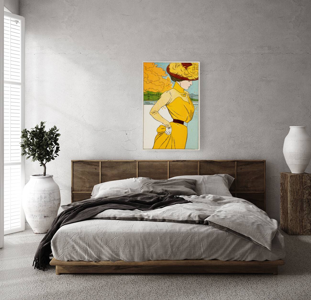 Taking a walk 1900 Illustration by Georges Meunier Reproduction