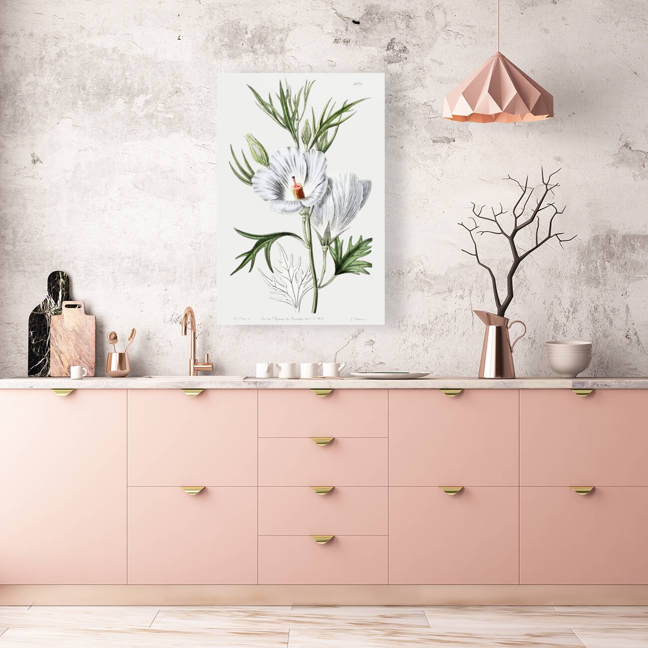 Lilac hibiscus from Edwards Botanical Register 1829-1847  by Sydenham Edwards John Lindley and James Ridgway. Reproduction