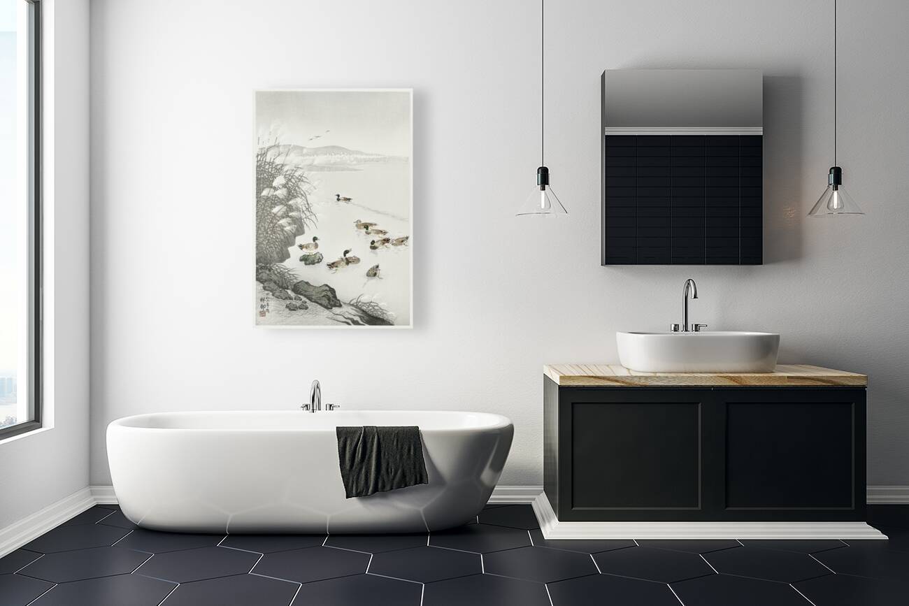 Ducks in the water 1931 by Ohara Koson 1877-1945. Reproduction