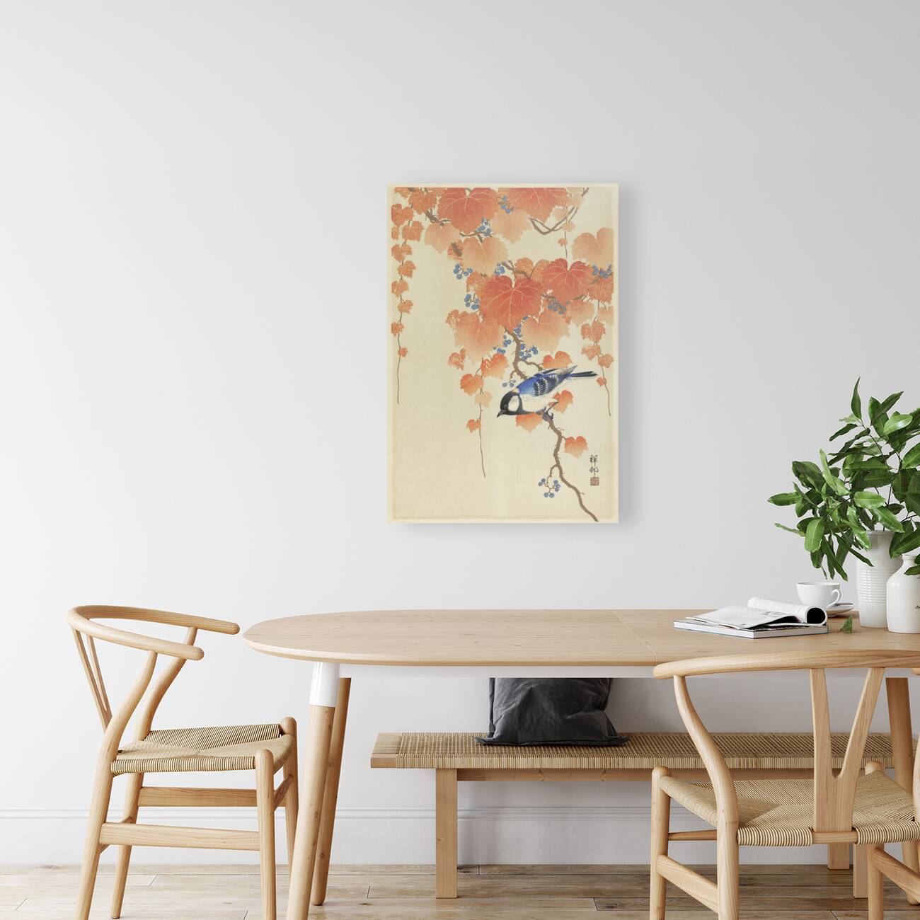 Great tit on paulownia branch 1925 - 1936 by Ohara Koson 1877-1945. Reproduction