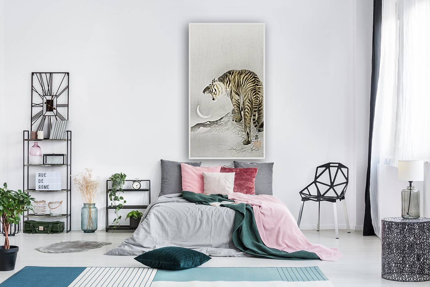 Roaring tiger 1900 - 1945 by Ohara Koson 1877-1945. Reproduction