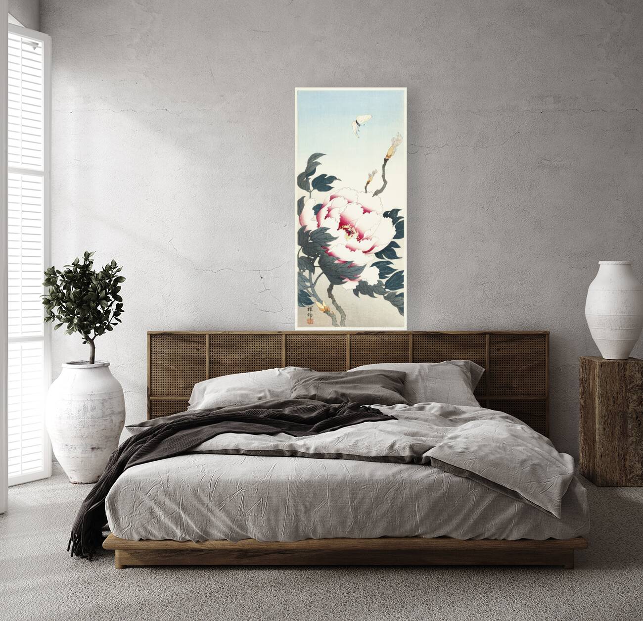 Peony with butterfly 1925 - 1936 by Ohara Koson 1877-1945. Reproduction