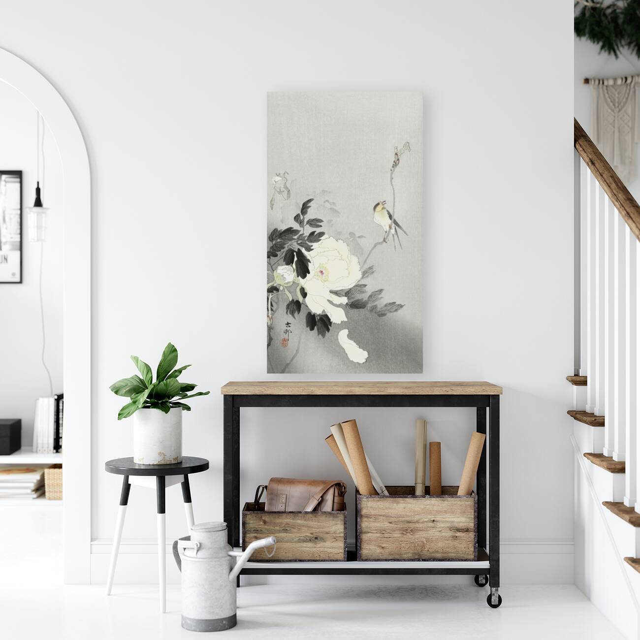 Swallow with Peony 1900 - 1930 by Ohara Koson 1877-1945. Reproduction