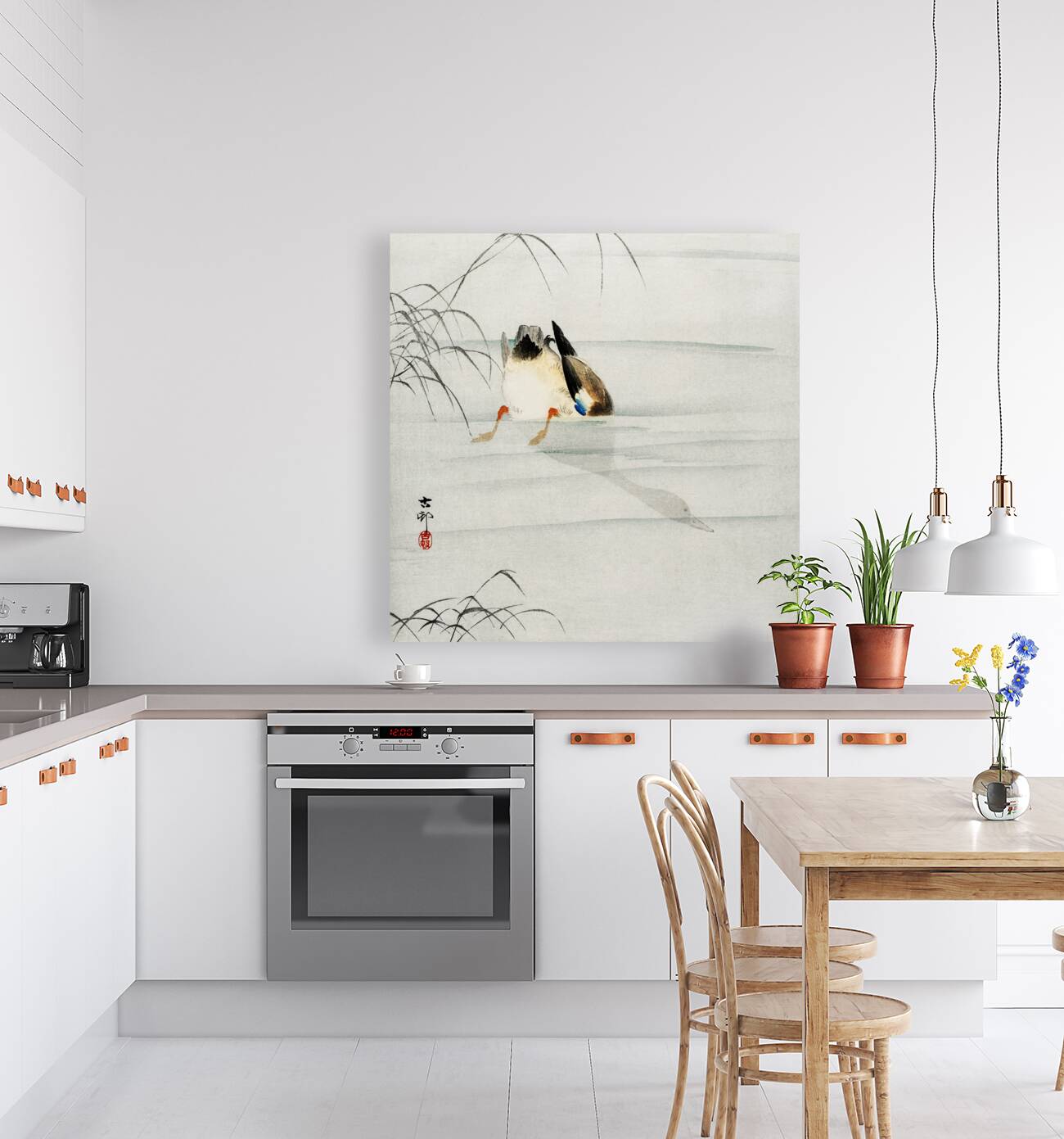 Mallard the head under water 1900 - 1930 by Ohara Koson 1877-1945. Reproduction