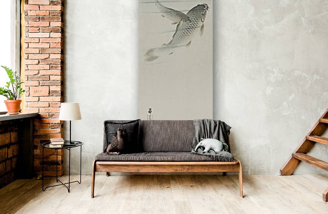 Carp 1900 - 1936 by Ohara Koson 1877-1945. Reproduction