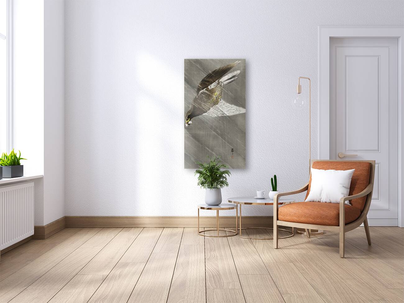 Downward flying eagle 1900 - 1930 by Ohara Koson 1877-1945. Reproduction