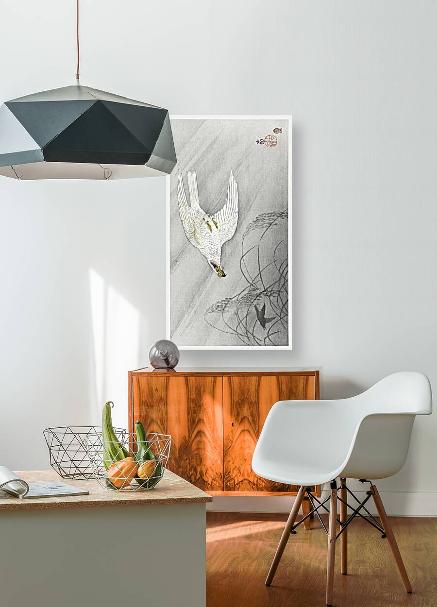 Hunting hawk 1900 - 1910 by Ohara Koson 1877-1945. Reproduction