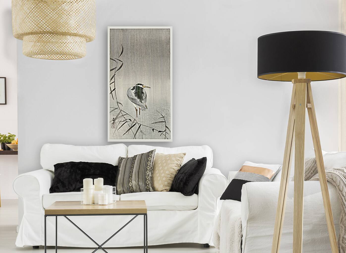 Kwak in rain 1900 - 1936 by Ohara Koson 1877-1945. Reproduction