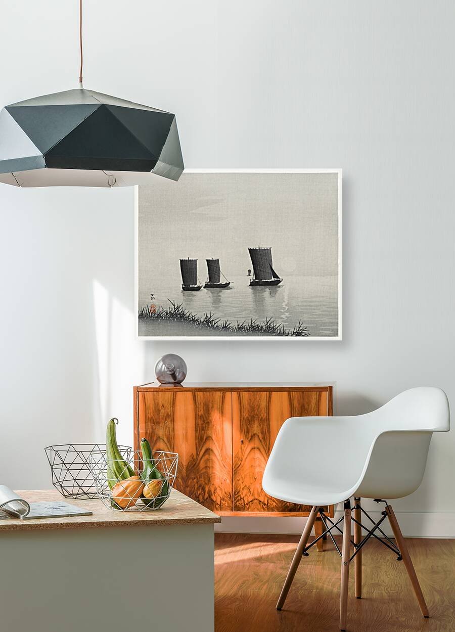 Fishing boats 1900 - 1936 by Ohara Koson 1877-1945. Reproduction