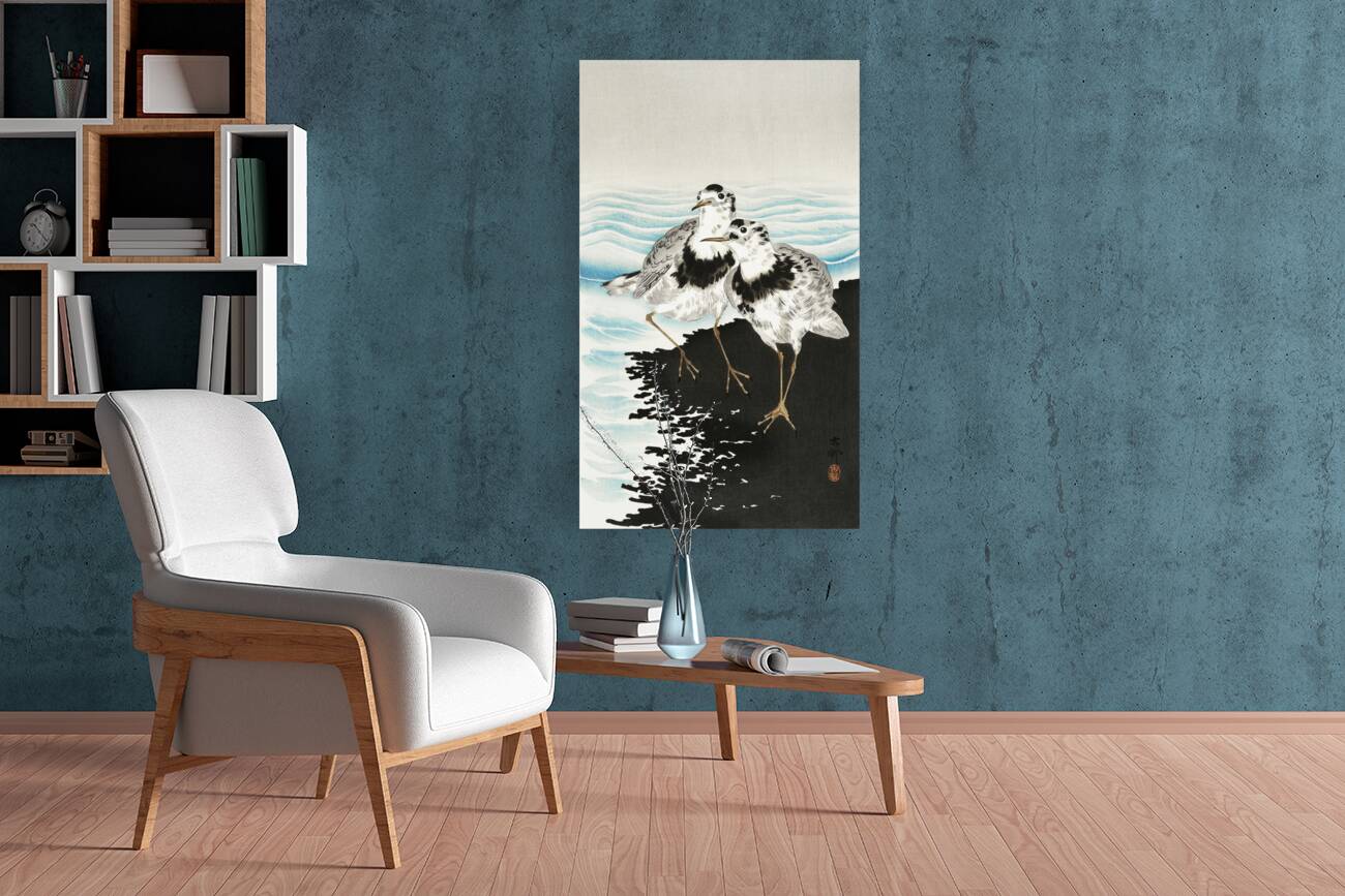 Large coot sandpipers 1900 - 1930 by Ohara Koson 1877-1945. Reproduction