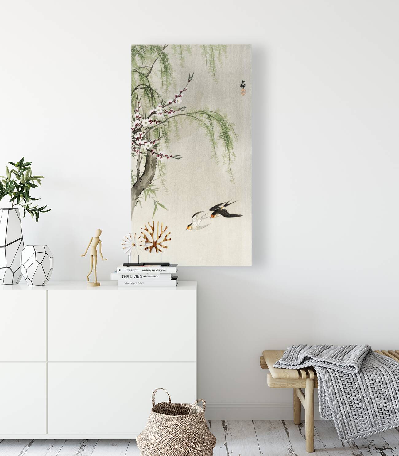 Swallows in flight 1900 - 1930 by Ohara Koson 1877-1945. Reproduction