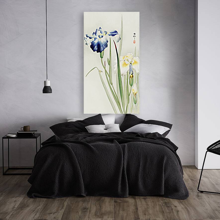 Irises 1900 - 1936 by Ohara Koson 1877-1945. Reproduction