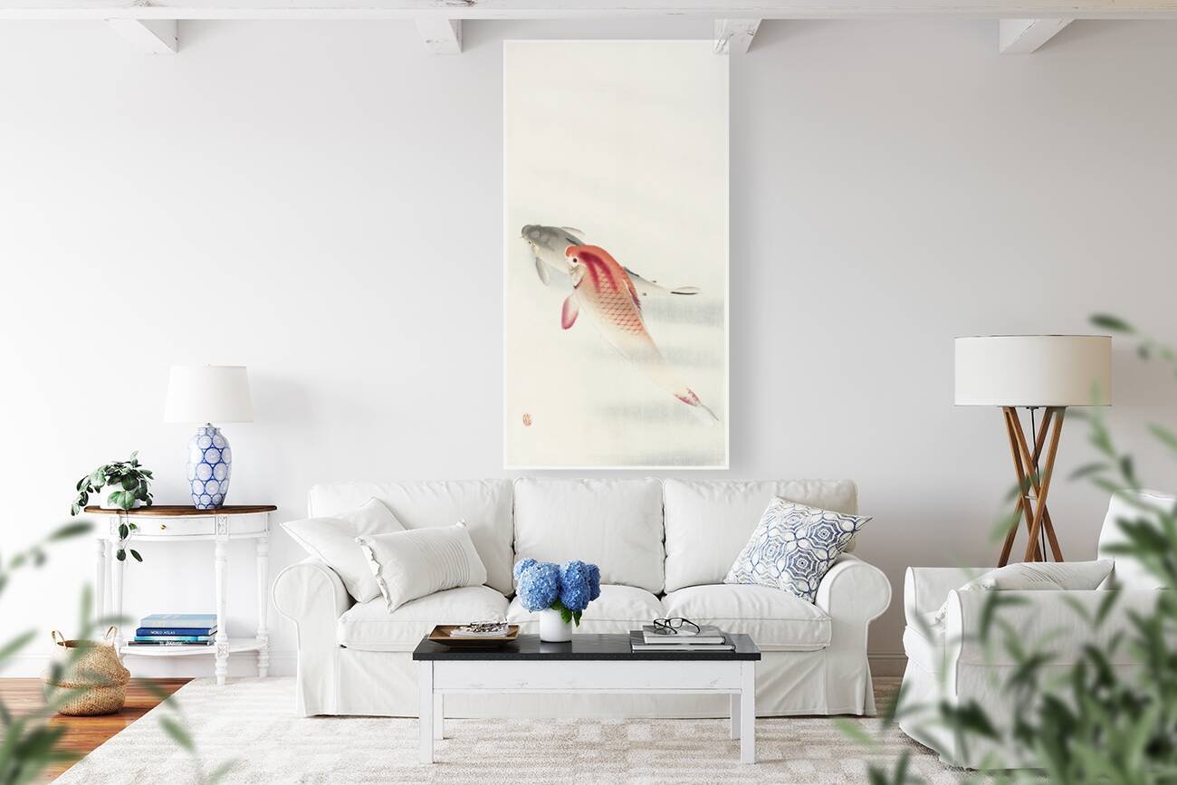 Two carp 1900 - 1930 by Ohara Koson 1877-1945. Reproduction