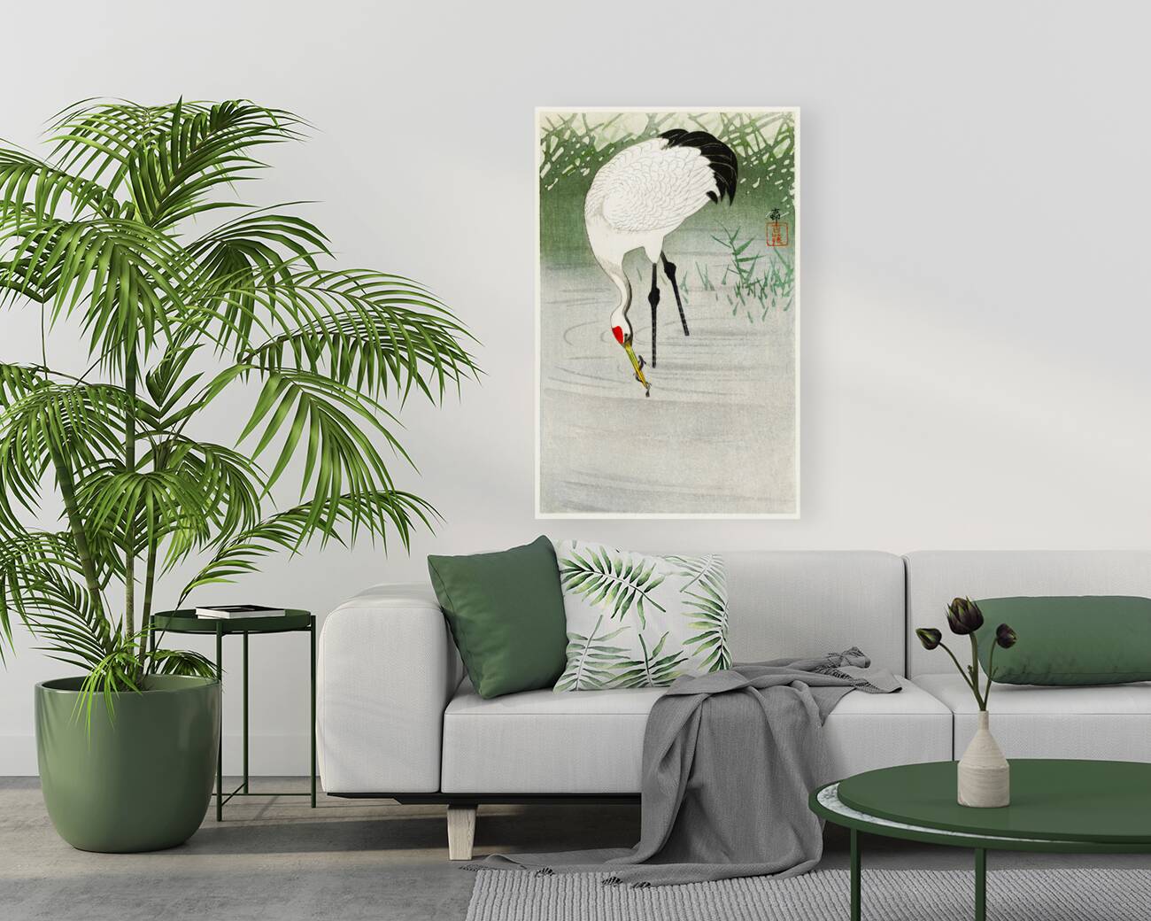 Praying mantis 1900 - 1936 by Ohara Koson 1877-1945. Reproduction