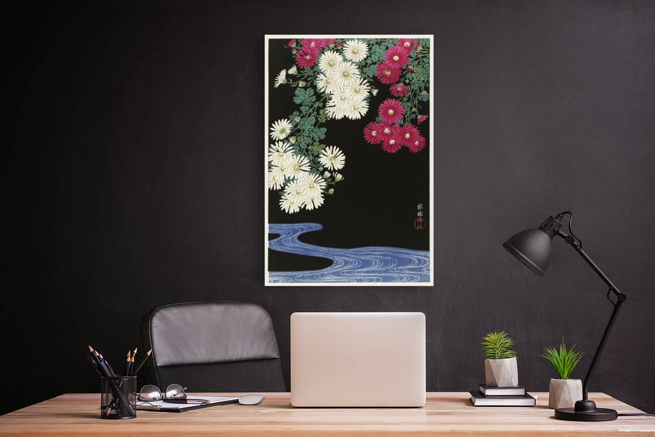 Chrysanthemums 1925-1936 by Ohara Koson 1877-1945. Reproduction