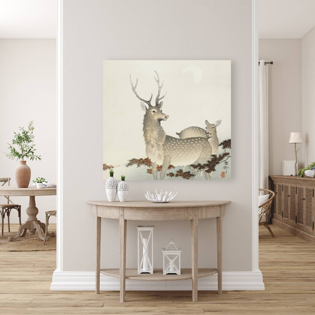 Couple of deers 1900 - 1930 by Ohara Koson 1877-1945. Reproduction