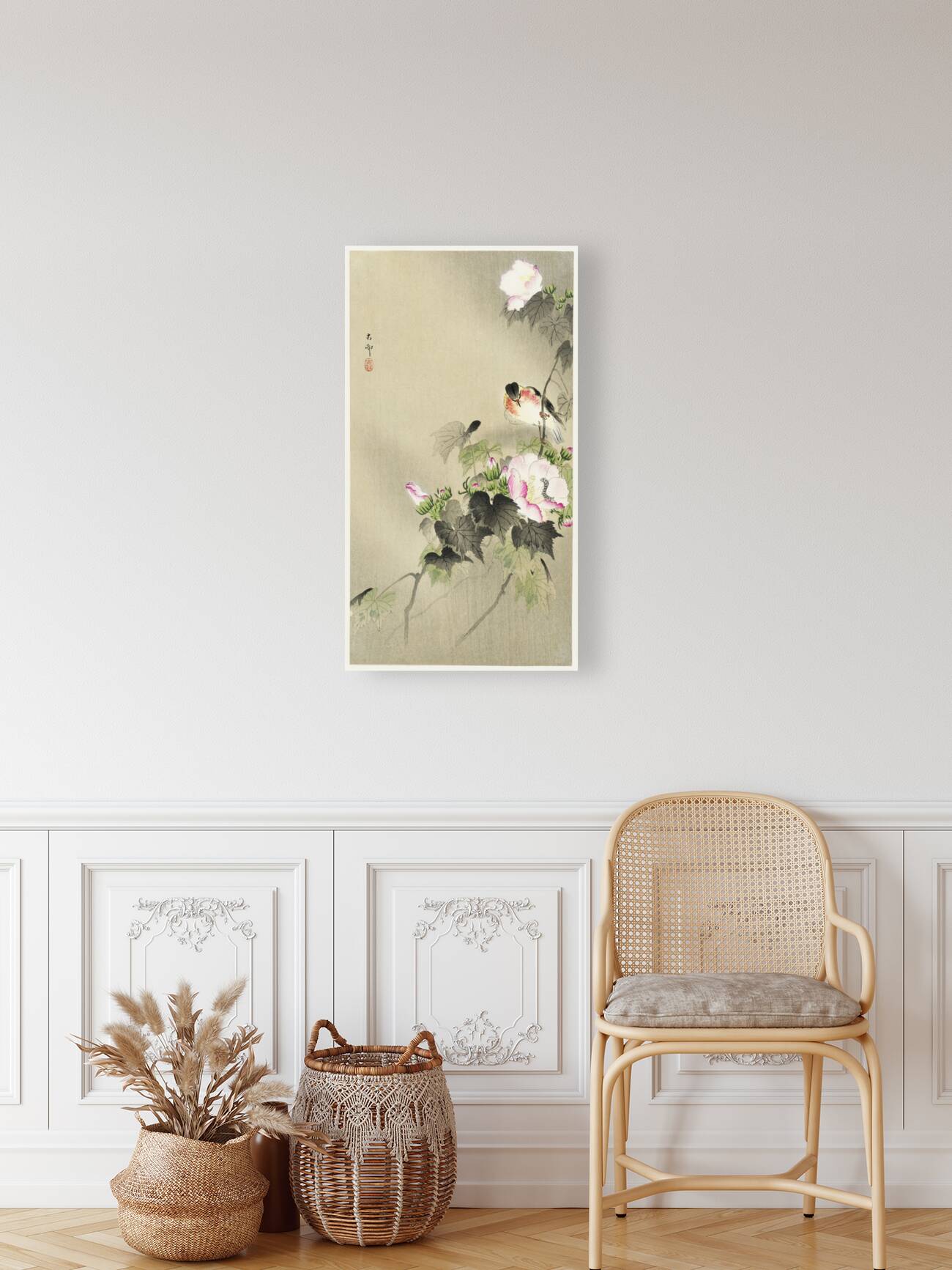 Bird and caterpillar 1900 - 1930 by Ohara Koson 1877-1945. Reproduction