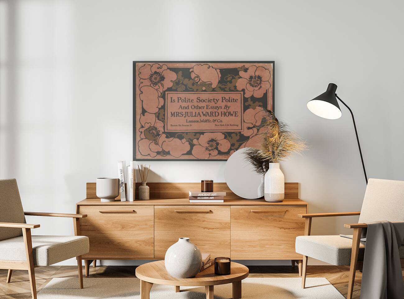 Poster showing illustrated flowers 1895 print by Ethel Reed.  Reproduction