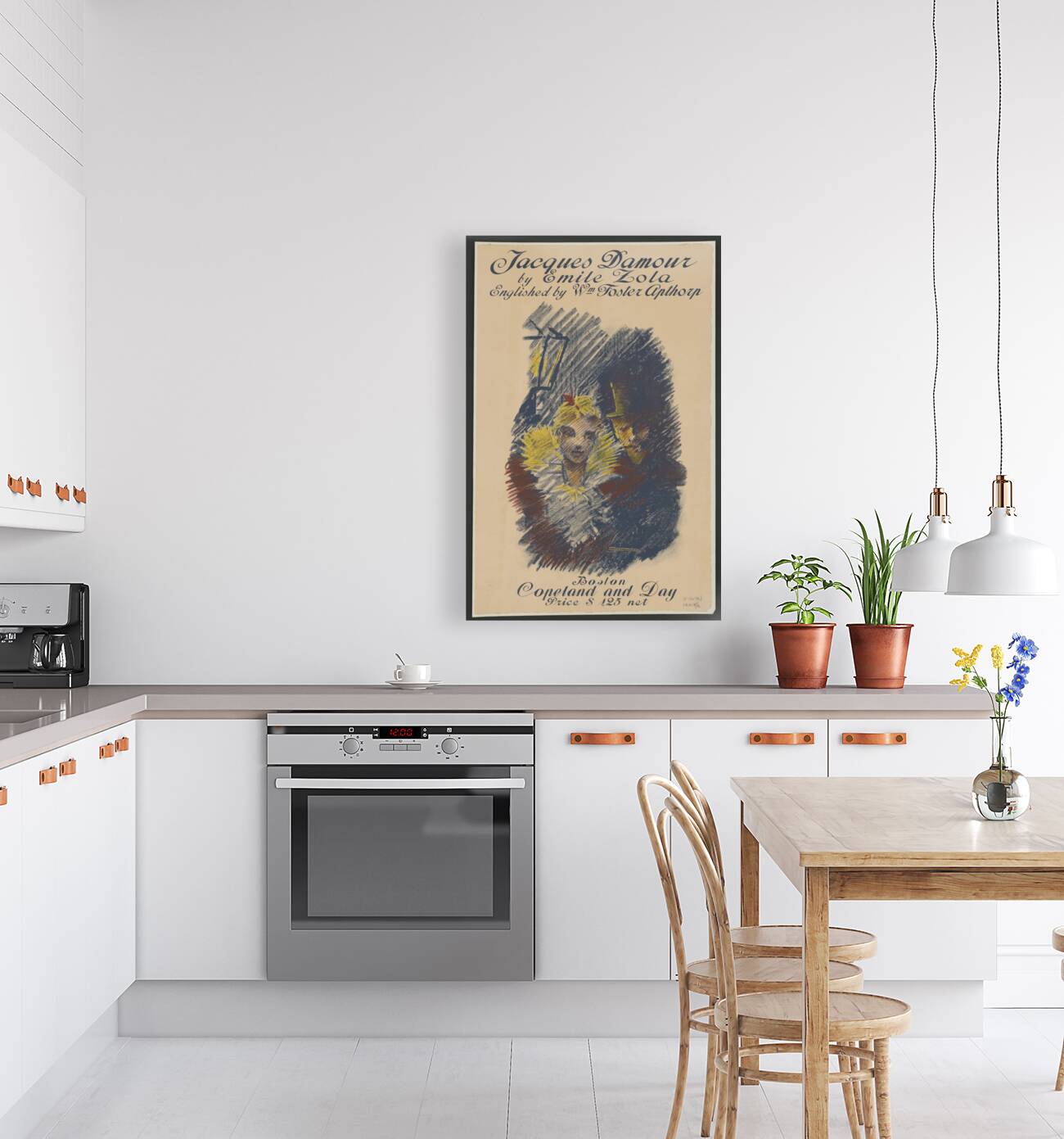 Woman and man 1896 print by Ethel Reed. Reproduction