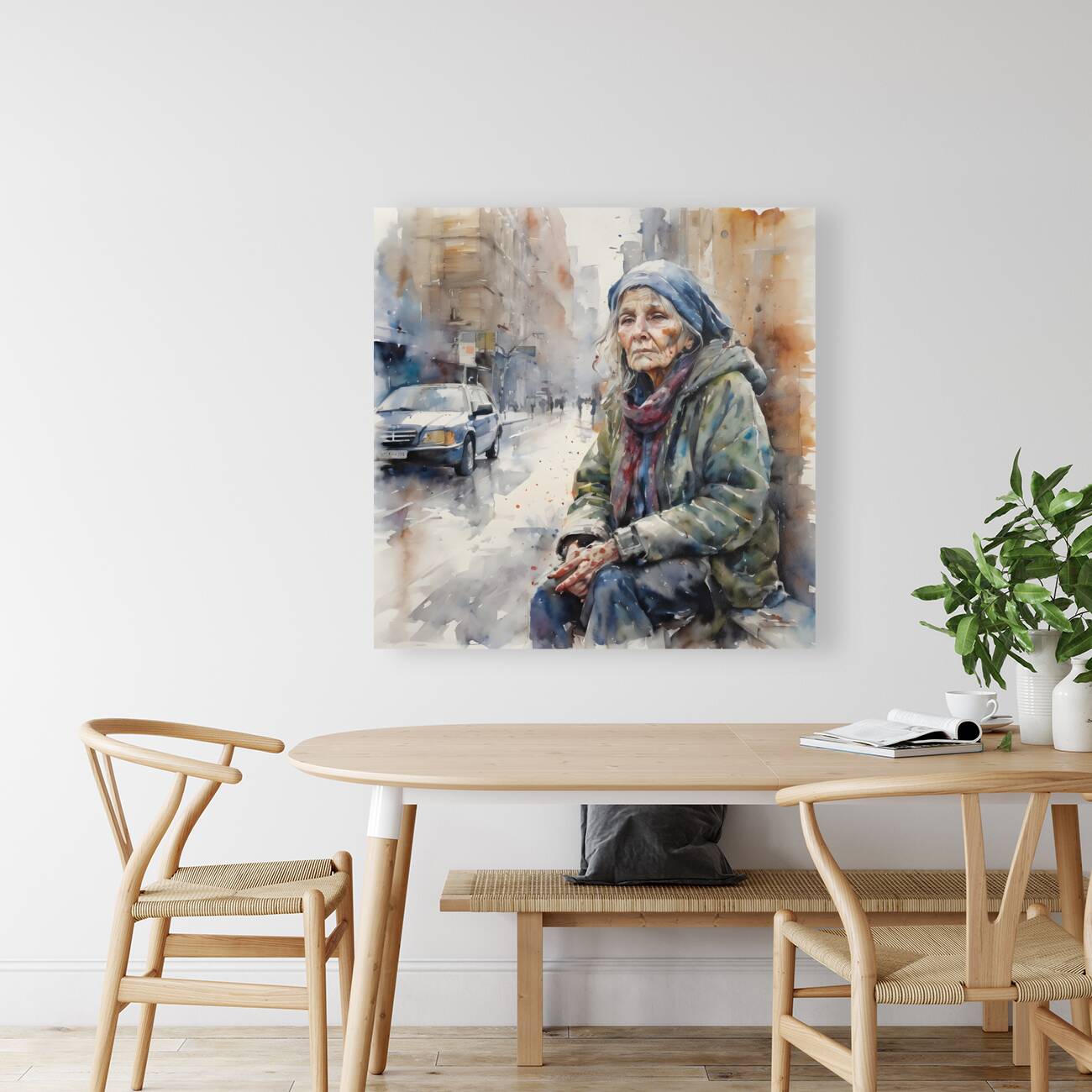 Watercolor“Just Me” By Bruce Lazarus Reproduction