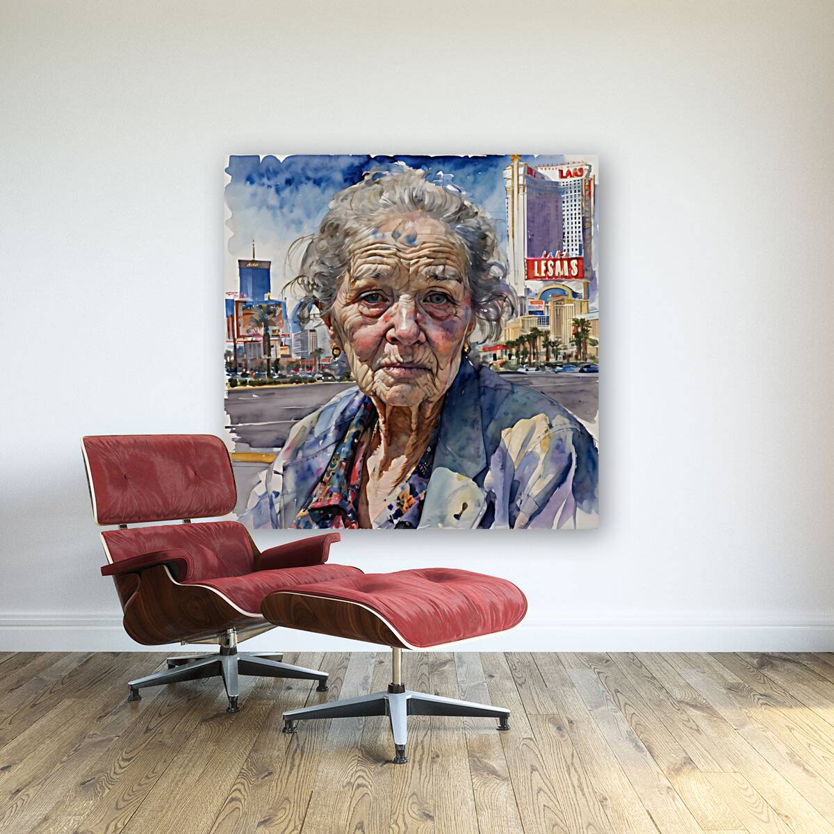 Watercolor “All Gone” By Bruce Lazarus Reproduction