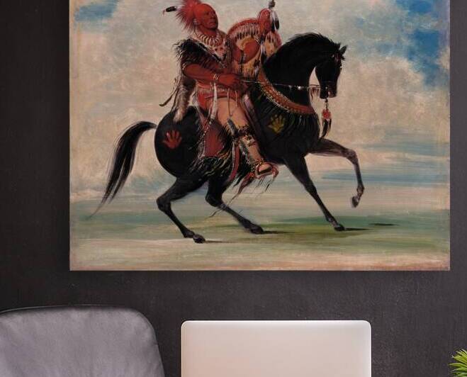Kee-O-Kúk The Watchful Fox Chief of The Tribe On Horseback 1835 by IStockHistory com