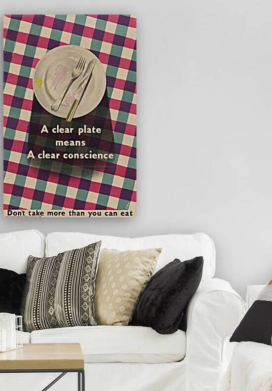 A Clear Plate Means a Clear Conscience – Don’t Take More Than You Can Eat by IStockHistory com