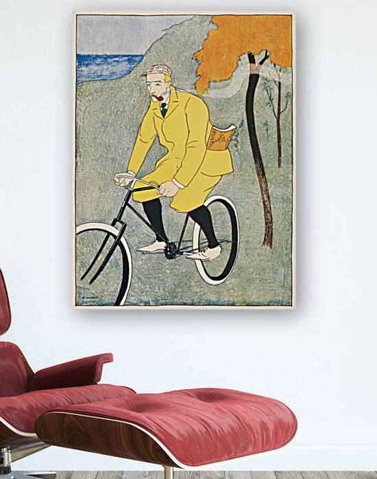 Man riding bicycle 1894 by Edward Penfield. by IStockHistory com
