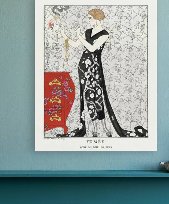 Fum&eacutee: Robe du soir de Beer 1921 fashion illustration  by George Barbier.  by IStockHistory com