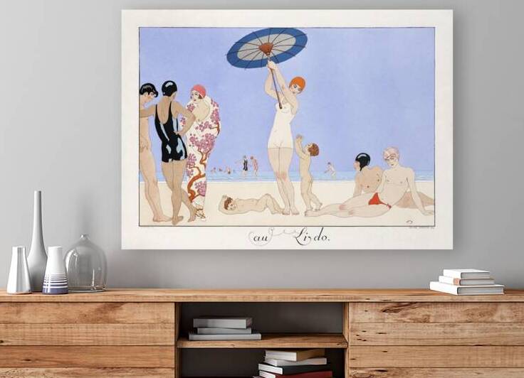 Au Lido Plate no.14 1920 fashion illustration by George Barbier. by IStockHistory com