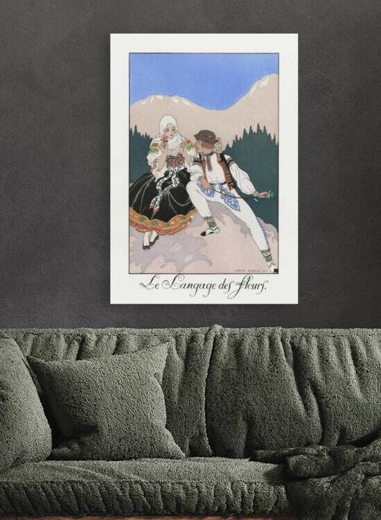 Le Langage des Fleurs 1922 fashion illustration  by George Barbier.  by IStockHistory com