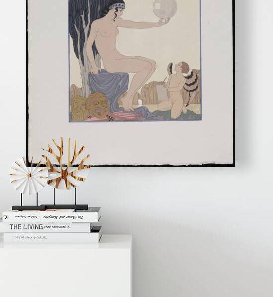 Seated woman and cherub 1929 fashion illustration  by George Barbier. by IStockHistory com