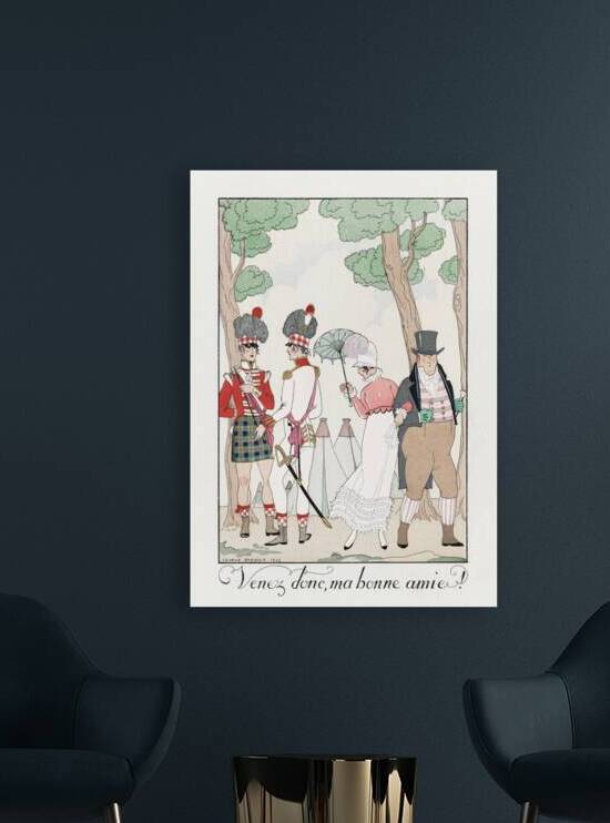 Come on my good friend! 1923 fashion illustration  by George Barbier.  by IStockHistory com