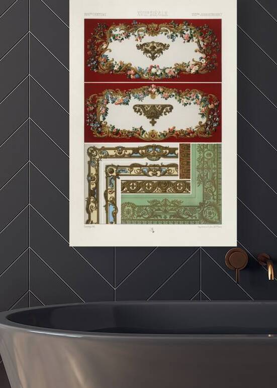 18th Century pattern. 1888 edition Lornement Polychrome by Albert Racine 1825–1893. by IStockHistory com