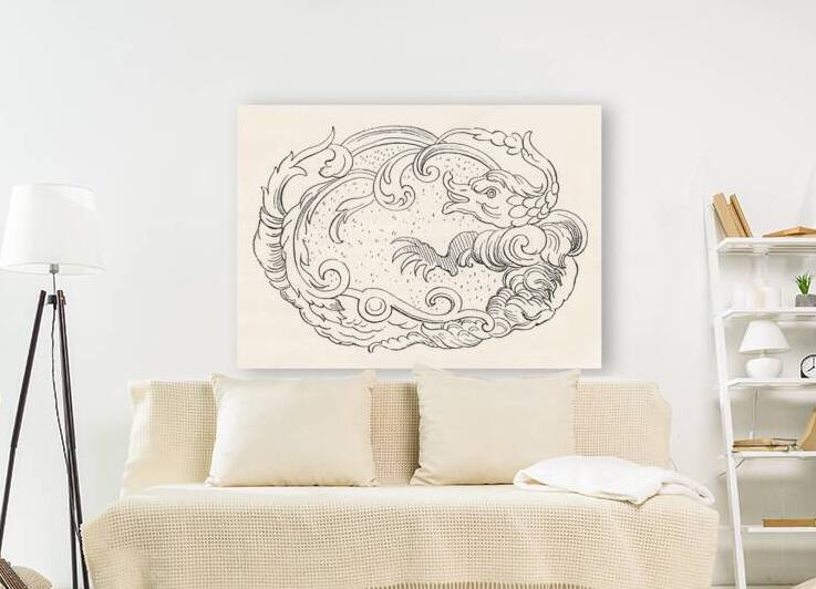 Antique Chinese pattern. 1888 edition Lornement Polychrome by Albert Racine 1825–1893. by IStockHistory com