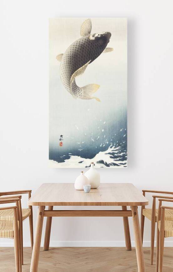 A jumping carp 1900-1930 by Ohara Koson 1877-1945. by IStockHistory com