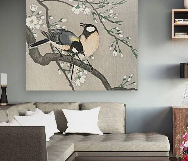 Tits on Cherry Branch 1900-1910 by Ohara Koson 1877-1945 by IStockHistory com