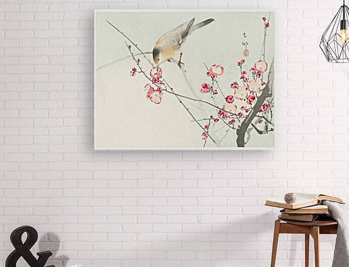 Songbird on blossom branch 1900 - 1936 by Ohara Koson 1877-1945. by IStockHistory com