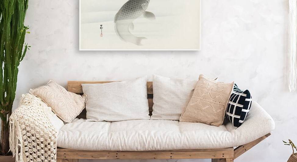 Carp and fly 1900 - 1930 by Ohara Koson 1877-1945. by IStockHistory com