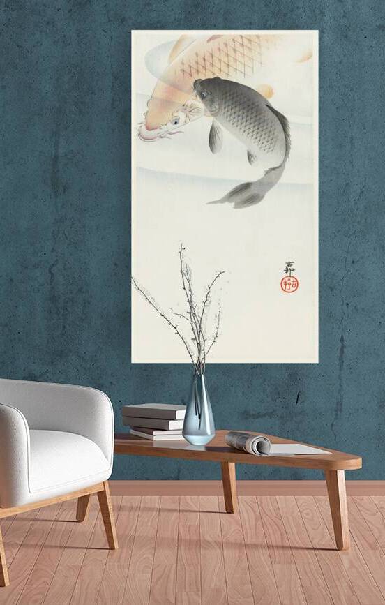 Two carp 1900 - 1930 by Ohara Koson 1877-1945. by IStockHistory com